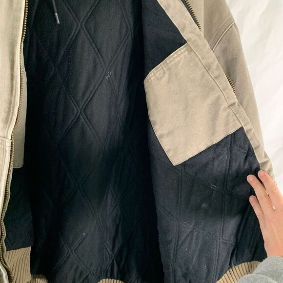 Carhartt Jacket Men's XXL Tall Grey Full Zip Fleece Lined Drawstring Pockets - Picture 11 of 16